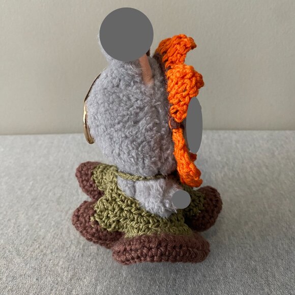 Handmade Crochet Autumn Sunflower Green Orange Outfit for 17cm Doll 2-Piece Set - Picture 4 of 7